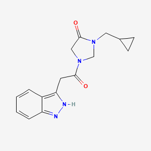 molecular formula C16H18N4O2 B6966812 3-(cyclopropylmethyl)-1-[2-(2H-indazol-3-yl)acetyl]imidazolidin-4-one 