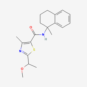 molecular formula C19H24N2O2S B6966818 2-(1-methoxyethyl)-4-methyl-N-(1-methyl-3,4-dihydro-2H-naphthalen-1-yl)-1,3-thiazole-5-carboxamide 