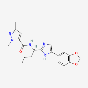 N-[1-[5-(1,3-benzodioxol-5-yl)-1H-imidazol-2-yl]butyl]-2,5-dimethylpyrazole-3-carboxamide