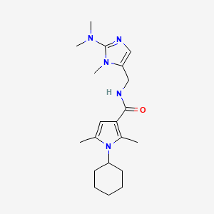 1-cyclohexyl-N-[[2-(dimethylamino)-3-methylimidazol-4-yl]methyl]-2,5-dimethylpyrrole-3-carboxamide