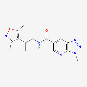 molecular formula C15H18N6O2 B6966863 N-[2-(3,5-dimethyl-1,2-oxazol-4-yl)propyl]-3-methyltriazolo[4,5-b]pyridine-6-carboxamide 