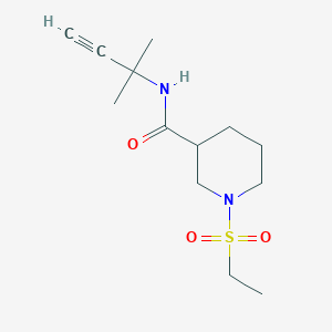 molecular formula C13H22N2O3S B6966880 1-ethylsulfonyl-N-(2-methylbut-3-yn-2-yl)piperidine-3-carboxamide 