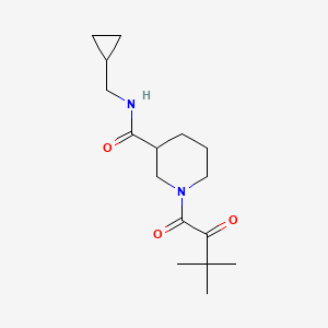 molecular formula C16H26N2O3 B6966889 N-(cyclopropylmethyl)-1-(3,3-dimethyl-2-oxobutanoyl)piperidine-3-carboxamide 