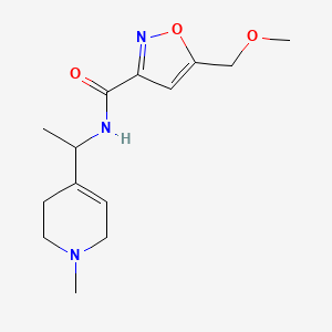 molecular formula C14H21N3O3 B6966916 5-(methoxymethyl)-N-[1-(1-methyl-3,6-dihydro-2H-pyridin-4-yl)ethyl]-1,2-oxazole-3-carboxamide 