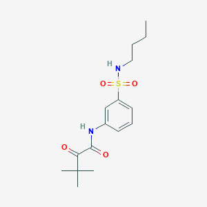 molecular formula C16H24N2O4S B6966925 N-[3-(butylsulfamoyl)phenyl]-3,3-dimethyl-2-oxobutanamide 