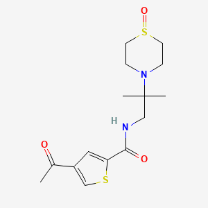 4-acetyl-N-[2-methyl-2-(1-oxo-1,4-thiazinan-4-yl)propyl]thiophene-2-carboxamide