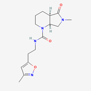 molecular formula C15H22N4O3 B6966935 (4aR,7aS)-6-methyl-N-[2-(3-methyl-1,2-oxazol-5-yl)ethyl]-5-oxo-2,3,4,4a,7,7a-hexahydropyrrolo[3,4-b]pyridine-1-carboxamide 