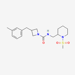 3-[(3-methylphenyl)methyl]-N-[(1-methylsulfonylpiperidin-2-yl)methyl]azetidine-1-carboxamide