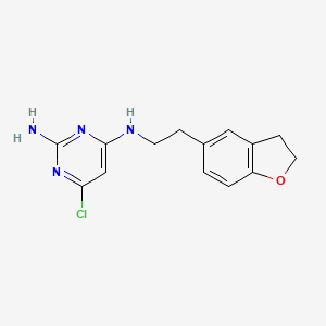 molecular formula C14H15ClN4O B6966965 6-chloro-4-N-[2-(2,3-dihydro-1-benzofuran-5-yl)ethyl]pyrimidine-2,4-diamine 