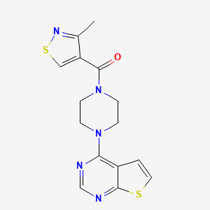 (3-Methyl-1,2-thiazol-4-yl)-(4-thieno[2,3-d]pyrimidin-4-ylpiperazin-1-yl)methanone