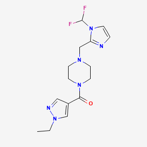 [4-[[1-(Difluoromethyl)imidazol-2-yl]methyl]piperazin-1-yl]-(1-ethylpyrazol-4-yl)methanone