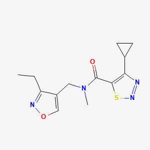 4-cyclopropyl-N-[(3-ethyl-1,2-oxazol-4-yl)methyl]-N-methylthiadiazole-5-carboxamide