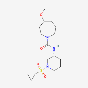 molecular formula C16H29N3O4S B6967009 N-[(3R)-1-cyclopropylsulfonylpiperidin-3-yl]-4-methoxyazepane-1-carboxamide 