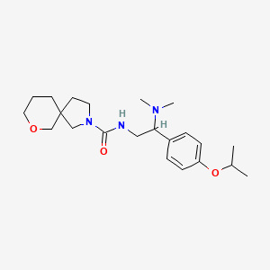 molecular formula C22H35N3O3 B6967023 N-[2-(dimethylamino)-2-(4-propan-2-yloxyphenyl)ethyl]-7-oxa-2-azaspiro[4.5]decane-2-carboxamide 