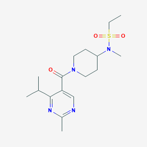 molecular formula C17H28N4O3S B6967047 N-methyl-N-[1-(2-methyl-4-propan-2-ylpyrimidine-5-carbonyl)piperidin-4-yl]ethanesulfonamide 