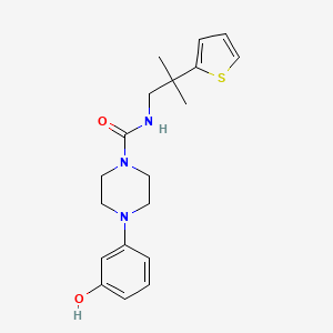 molecular formula C19H25N3O2S B6967052 4-(3-hydroxyphenyl)-N-(2-methyl-2-thiophen-2-ylpropyl)piperazine-1-carboxamide 