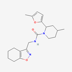 molecular formula C20H27N3O3 B6967066 4-methyl-2-(5-methylfuran-2-yl)-N-(4,5,6,7-tetrahydro-1,2-benzoxazol-3-ylmethyl)piperidine-1-carboxamide 