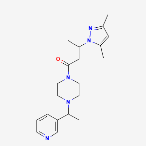 molecular formula C20H29N5O B6967067 3-(3,5-Dimethylpyrazol-1-yl)-1-[4-(1-pyridin-3-ylethyl)piperazin-1-yl]butan-1-one 