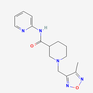 molecular formula C15H19N5O2 B6967068 1-[(4-methyl-1,2,5-oxadiazol-3-yl)methyl]-N-pyridin-2-ylpiperidine-3-carboxamide 