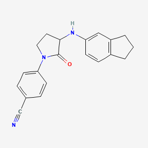 4-[3-(2,3-dihydro-1H-inden-5-ylamino)-2-oxopyrrolidin-1-yl]benzonitrile