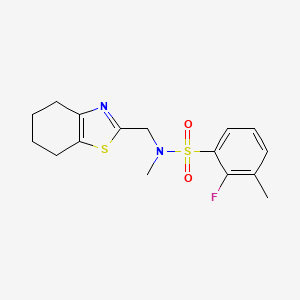 molecular formula C16H19FN2O2S2 B6967085 2-fluoro-N,3-dimethyl-N-(4,5,6,7-tetrahydro-1,3-benzothiazol-2-ylmethyl)benzenesulfonamide 