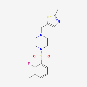 molecular formula C16H20FN3O2S2 B6967089 5-[[4-(2-Fluoro-3-methylphenyl)sulfonylpiperazin-1-yl]methyl]-2-methyl-1,3-thiazole 