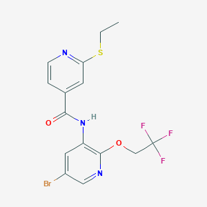 molecular formula C15H13BrF3N3O2S B6967097 N-[5-bromo-2-(2,2,2-trifluoroethoxy)pyridin-3-yl]-2-ethylsulfanylpyridine-4-carboxamide 