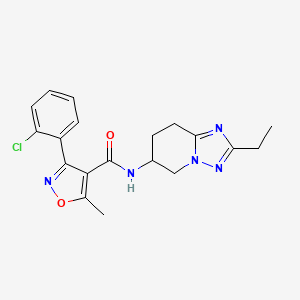 molecular formula C19H20ClN5O2 B6967121 3-(2-chlorophenyl)-N-(2-ethyl-5,6,7,8-tetrahydro-[1,2,4]triazolo[1,5-a]pyridin-6-yl)-5-methyl-1,2-oxazole-4-carboxamide 