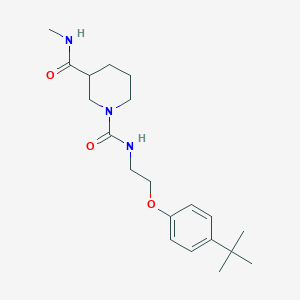 molecular formula C20H31N3O3 B6967123 1-N-[2-(4-tert-butylphenoxy)ethyl]-3-N-methylpiperidine-1,3-dicarboxamide 