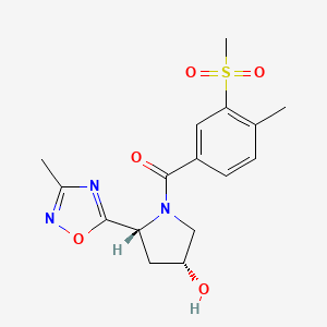 [(2R,4R)-4-hydroxy-2-(3-methyl-1,2,4-oxadiazol-5-yl)pyrrolidin-1-yl]-(4-methyl-3-methylsulfonylphenyl)methanone