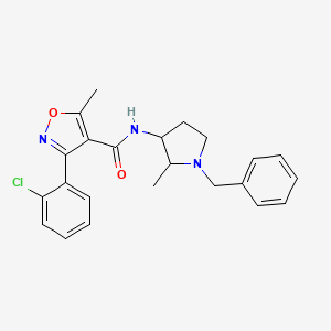 molecular formula C23H24ClN3O2 B6967166 N-(1-benzyl-2-methylpyrrolidin-3-yl)-3-(2-chlorophenyl)-5-methyl-1,2-oxazole-4-carboxamide 