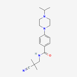 molecular formula C19H28N4O B6967172 N-(2-cyano-2-methylpropyl)-4-(4-propan-2-ylpiperazin-1-yl)benzamide 