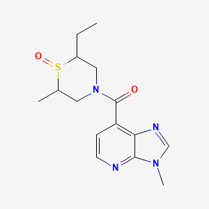 molecular formula C15H20N4O2S B6967183 (2-Ethyl-6-methyl-1-oxo-1,4-thiazinan-4-yl)-(3-methylimidazo[4,5-b]pyridin-7-yl)methanone 