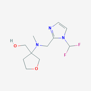 [3-[[1-(Difluoromethyl)imidazol-2-yl]methyl-methylamino]oxolan-3-yl]methanol