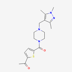 1-[5-[4-[(1,3,5-Trimethylpyrazol-4-yl)methyl]piperazine-1-carbonyl]thiophen-2-yl]ethanone