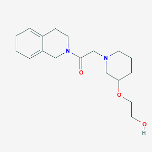 molecular formula C18H26N2O3 B6967225 1-(3,4-dihydro-1H-isoquinolin-2-yl)-2-[3-(2-hydroxyethoxy)piperidin-1-yl]ethanone 