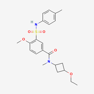 molecular formula C22H28N2O5S B6967243 N-(3-ethoxycyclobutyl)-4-methoxy-N-methyl-3-[(4-methylphenyl)sulfamoyl]benzamide 