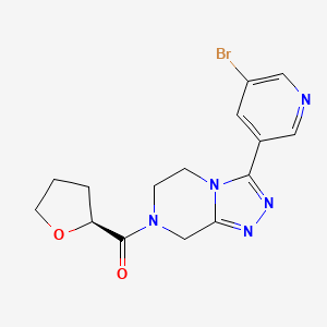 molecular formula C15H16BrN5O2 B6967260 [3-(5-bromopyridin-3-yl)-6,8-dihydro-5H-[1,2,4]triazolo[4,3-a]pyrazin-7-yl]-[(2S)-oxolan-2-yl]methanone 