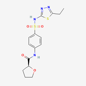 (2S)-N-[4-[(5-ethyl-1,3,4-thiadiazol-2-yl)sulfamoyl]phenyl]oxolane-2-carboxamide