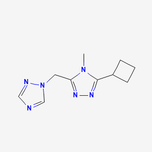 molecular formula C10H14N6 B6967281 3-Cyclobutyl-4-methyl-5-(1,2,4-triazol-1-ylmethyl)-1,2,4-triazole 