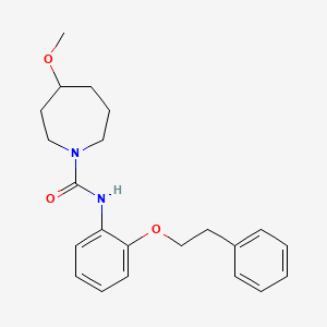 molecular formula C22H28N2O3 B6967317 4-methoxy-N-[2-(2-phenylethoxy)phenyl]azepane-1-carboxamide 