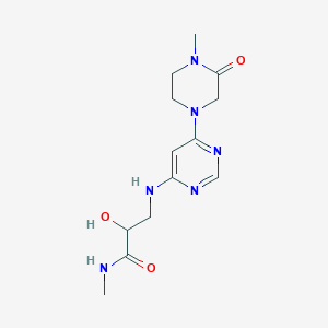 2-hydroxy-N-methyl-3-[[6-(4-methyl-3-oxopiperazin-1-yl)pyrimidin-4-yl]amino]propanamide