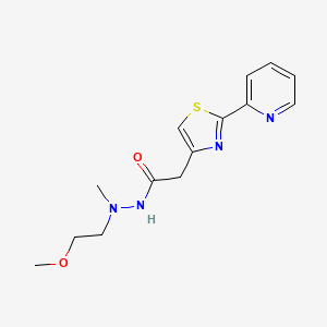 molecular formula C14H18N4O2S B6967347 N'-(2-methoxyethyl)-N'-methyl-2-(2-pyridin-2-yl-1,3-thiazol-4-yl)acetohydrazide 