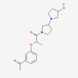 molecular formula C19H26N2O4 B6967393 2-(3-Acetylphenoxy)-1-[3-(3-hydroxypyrrolidin-1-yl)pyrrolidin-1-yl]propan-1-one 