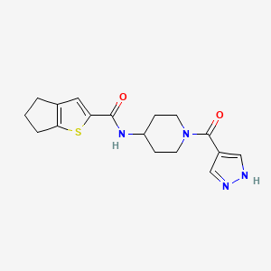 N-[1-(1H-pyrazole-4-carbonyl)piperidin-4-yl]-5,6-dihydro-4H-cyclopenta[b]thiophene-2-carboxamide