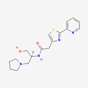 N-(1-hydroxy-3-pyrrolidin-1-ylpropan-2-yl)-2-(2-pyridin-2-yl-1,3-thiazol-4-yl)acetamide