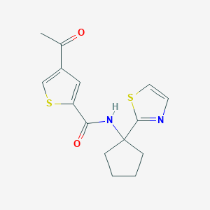 4-acetyl-N-[1-(1,3-thiazol-2-yl)cyclopentyl]thiophene-2-carboxamide