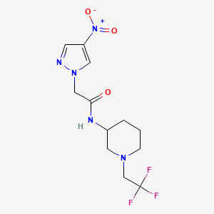 molecular formula C12H16F3N5O3 B6967445 2-(4-nitropyrazol-1-yl)-N-[1-(2,2,2-trifluoroethyl)piperidin-3-yl]acetamide 