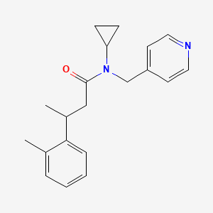 molecular formula C20H24N2O B6967465 N-cyclopropyl-3-(2-methylphenyl)-N-(pyridin-4-ylmethyl)butanamide 