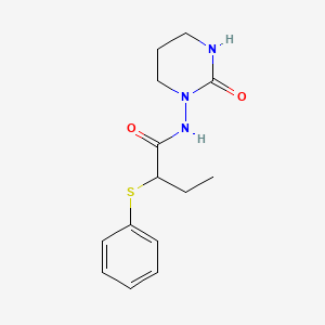 molecular formula C14H19N3O2S B6967489 N-(2-oxo-1,3-diazinan-1-yl)-2-phenylsulfanylbutanamide 